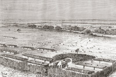 The capital of Uhehe, Tanzania, as it was in the late 19th century, from 